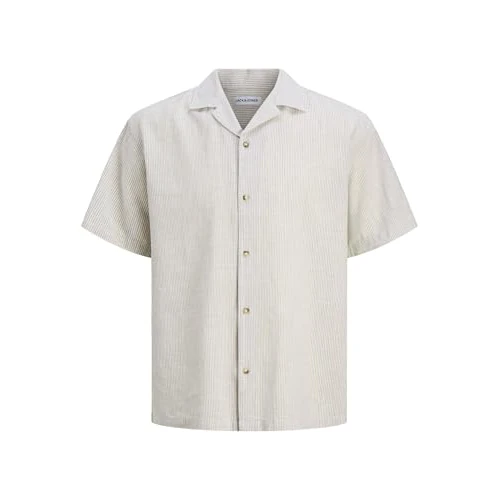 Offerta a tempo: Jjesummer Linen Blend Resort - Maglietta SN, Crockery, M - 25% da 39.99 € a 29.87 €