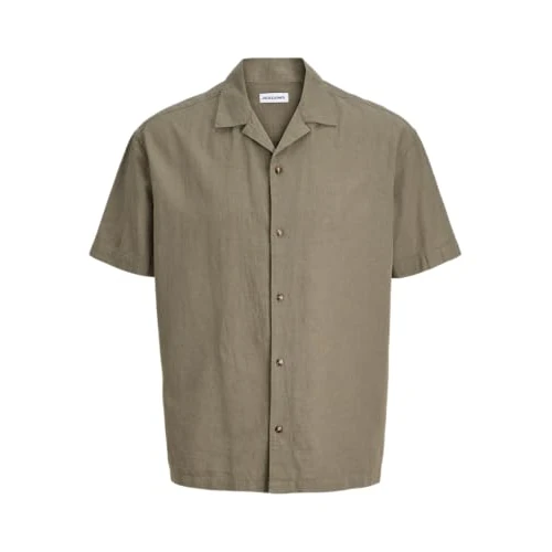 Oferta limitada: Jjesummer Linen Blend Resort Camiseta SS Sn, Verde Oliva, L de 39.99 € a 22.79 € (ahorro 43%)