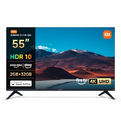 Offerta a tempo: XIAOMI TV F 55, 55 pollici (140 cm),4K UHD,Smart TV,Fire TV, Triple Tuner DVB-C/S/S2/T/T2,HDR10, MEMC, Modalità Game Boost 120Hz, Controllo Vocale Alexa, 2GB+32GB, Compatibile con Apple AirPlay - 7% da 349.00 € a 324.90 €