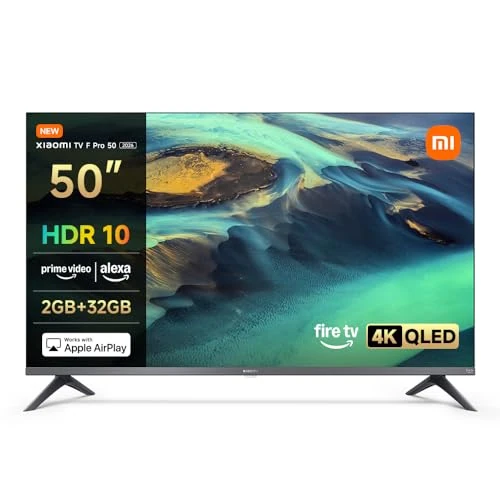 Limitiertes Angebot: Xiaomi TV F Pro 50(127 cm), 4K UHD QLED, Smart TV, Fire OS8, Triple Tuner DVB-C/S/S2/T/T2, HDR10,60Hz mit 120Hz Game Boost Mode,MEMC,Sprachsteuerung mit Alexa,2GB+32GB,Kompatibel mit Apple AirPlay von 469.00 EUR auf 469.00 EUR (Spare 0%)