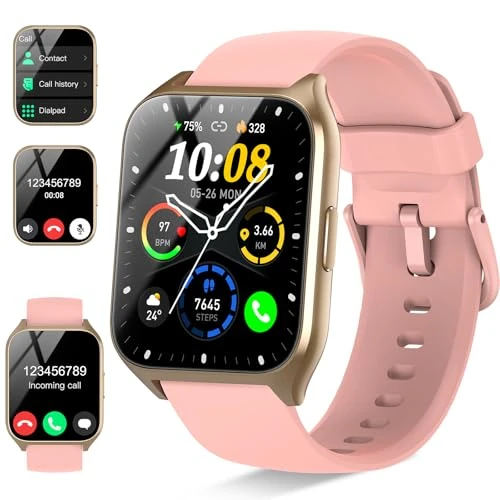DUSONLAP 1.85 Inch HD Smartwatch with Call Function, 113+ Sport Smart Watch Pink