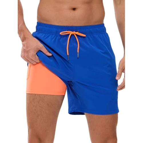 Offerta a tempo: Arcweg Costume da Bagno da Uomo con Boxer Slip Foderato Pantaloncini da Bagno Fodera a Compressione 2 in 1 Pantaloncini da Spiaggia con Tasca con Cerniera Surf 3XL(EU) - 33% da 28.99 € a 19.33 €