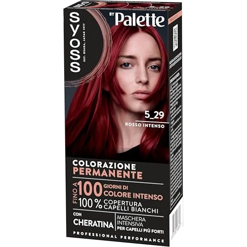 Offre limitée : Syoss by Palette Coloration permanente 5-29 Rouge intense – Coloration permanente avec kératine pour cheveux rouges pour une couverture 100 % des cheveux blancs et jusqu'à 100 jours de couleur intense de 12.00 € à 12.00 € (0.00% de remise)