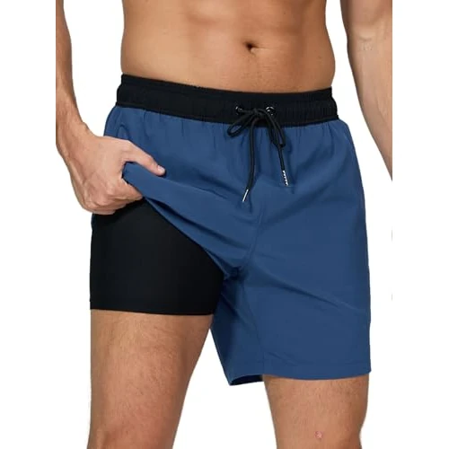 Offerta a tempo: Arcweg Costume da Bagno da Uomo con Boxer Slip Foderato Pantaloncini da Bagno Fodera a Compressione 2 in 1 Pantaloncini da Spiaggia con Tasca con Cerniera Surf 4XL(EU) - 35% da 28.99 € a 18.72 €