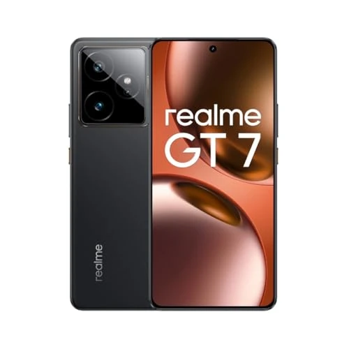 realme GT7, 5G, Smartphone, 12+512GB, 7000 mAh Battery, 120W Charge, Dimensity 9400e Chipset, IMX906 50MP Camera, AI Planner, 6000nits 120Hz Display, IP69, Black, Amazon Exclusive (No Adapter)