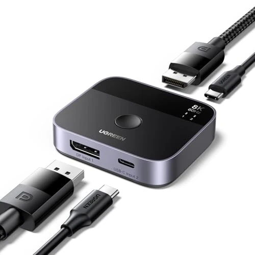 Oferta limitada: UGREEN Switch DisplayPort USB C 8K60Hz 2 Entradas 1 Salida DP 1.4 Conmutador USB C DisplayPort Soporta 3D HDR10+ HDCP2.3 Alta Resolución Compatible con PC PS5 4 Xbox One X Series, Steam Deck de 34.99 € a 34.99 € (ahorro 0.00%)