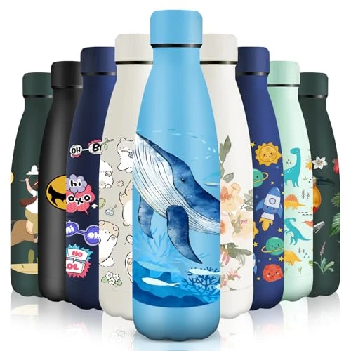Oferta limitowana: HoneyHolly Butelka termiczna bez BPA, butelka na wodę dla dzieci, 500 ml ze stali nierdzewnej 18/8, szczelna butelka termiczna ze stali nierdzewnej, do szkoły, biura i aktywności na świeżym powietrzu z 60.95 zł na 60.95 zł (oszczędź 0.0