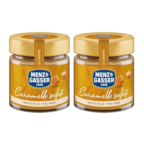Offerta a tempo: Menz&Gasser, Crema Spalmabile al Caramello Salato, Confezione da 2x200g, con Nocciole Italiane, Perfetta per Farciture e Dolci Gourmet - 0.00% da 9.99 € a 9.99 €