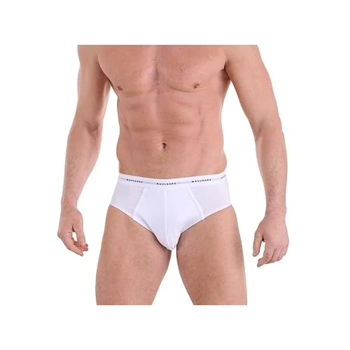 Navigare Men's Slip Uomo – Pack Da 6 – Jersey Cotone Elasticizzato – Nuova Collezione 2025 – Bianco/Nero/Assortiti Briefs, White, XL (Pack of 6)