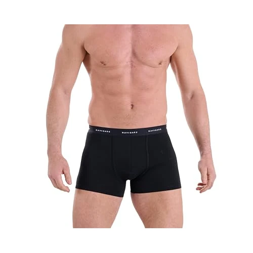 Navigare Calzoncillos Tipo bóxer para Hombre – Pack de 6 – Jersey algodón elástico – Nueva colección 2025 – Blanco/Negro/Surtido, Negro, XXL
