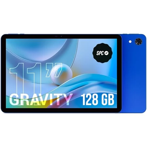 SPC Gravity - Tablet 11 Zoll HD in blau | Octa-Core, 4GB RAM und 128GB erweiterbarer Speicher | 7 Stunden Akku mit Reverse Charging | Dual Band WiFi und Android 14
