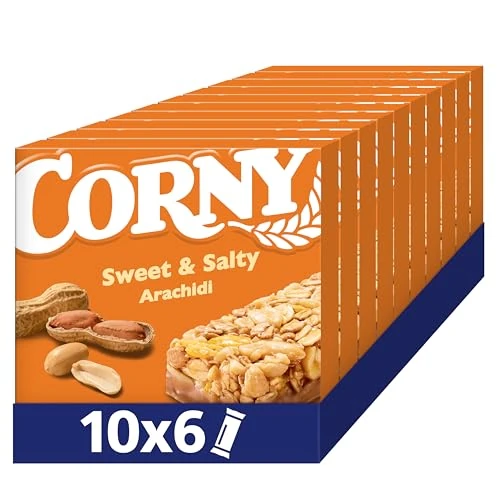 Offerta a tempo: Corny Original 60 Barrette Cereali con Arachidi, 10x6x25g - 0.00% da 25.50 € a 25.50 €