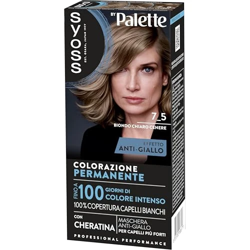 Zeitlich begrenztes Angebot: Syoss by Palette Permanente Coloration 7-5 Hellblond Aschblond Permanente Haarfarbe mit Keratin, für 100% Grauabdeckung und bis zu 100 Tage intensive Farbe von 20.60 € auf 10.00 € (51.46% Rabatt)