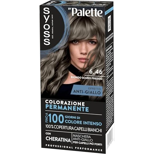Offerta a tempo: Syoss by Palette Colorazione Permanente 6-46 Biondo Scuro Freddo, Colorazione capelli permanente con Cheratina, per 100% copertura dei capelli bianchi e fino a 100 giorni di colore intenso - 33% da 7.49 € a 4.99 €