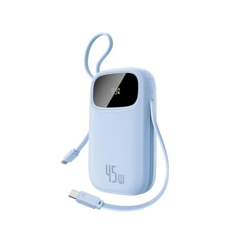 Limited-time offer: Baseus Powerbank 20000 mAh 45 W with Integrated USB-C Cable, QPow3 Power Bank PD3.0 QC4.0 External Mobile Phone Batteries, 3 usb-C, 1 usb-A, Portable Charger for iPhone 16/15/14 Pro Max, iPad, Galaxy from 44.71 GBP to 44.71 GBP (save 0%)