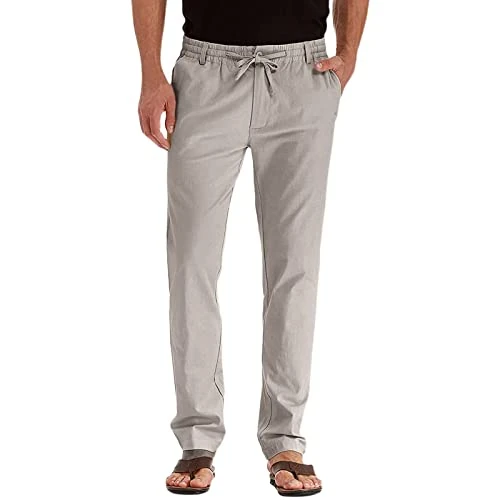 Offerta a tempo: Pantaloni da uomo smart casual, pantaloni da uomo elasticizzati in vita per anziani, comodi pantaloni elasticizzati in vita con coulisse, vestibilità classica, pantaloni chino elasticizzati casual - 0.00% da 14.00 € a 14.00 €