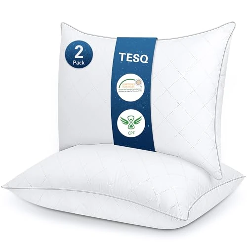 TESQ Pillows 50 x 70 cm Set of 2, Comfortable and Soft, Luxury Hotel Quality, Breathable and Durable, Ideal Choice for All Sleeping Positions