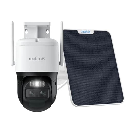 Reolink 4K Camera Beveiliging Buiten op Zonne-energie, 8MP Dual-Lens PTZ Beveiligingscamera Draadloos met Auto Tracking, 8X Hybride Zoom, 2,4/5GHz WiFi, 355°, TrackMix+Zonnepaneel(6W)