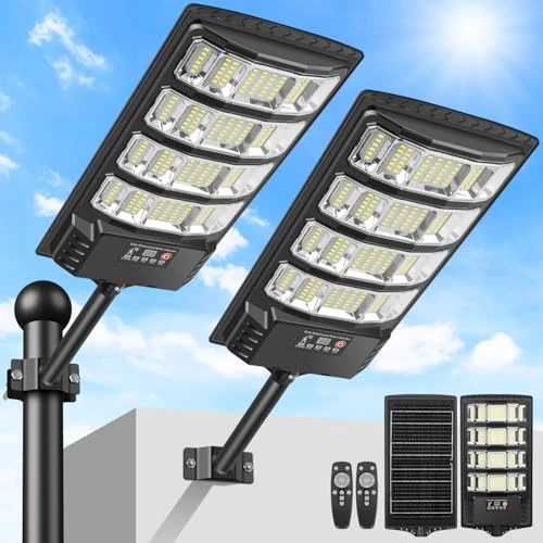 Limited-time offer: LEKIA Solar Lights Outdoor Waterproof, 6500K Dusk to Dawn Solar Street Light Motion Sensor with Remote Control, 320°Wide Angle LED Security Light for Garden Yard Parking Lot (2 Pack) from 49.99 GBP to 49.99 GBP (save 0%)