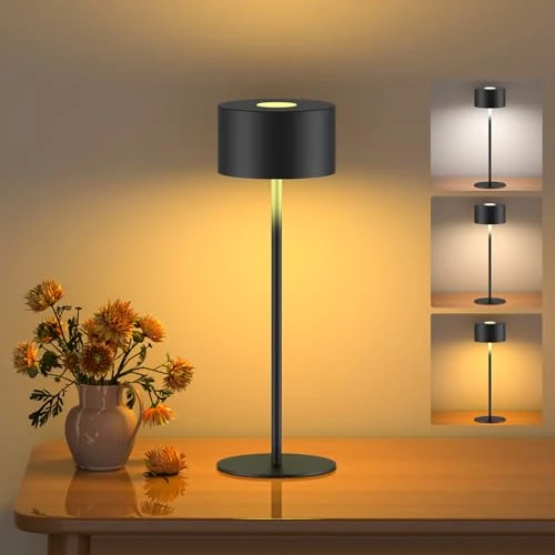 Mała lampa dla łóżka, wykonana z metalu, z trzema temperaturami koloru światła, ochroną IP54 przed wodą