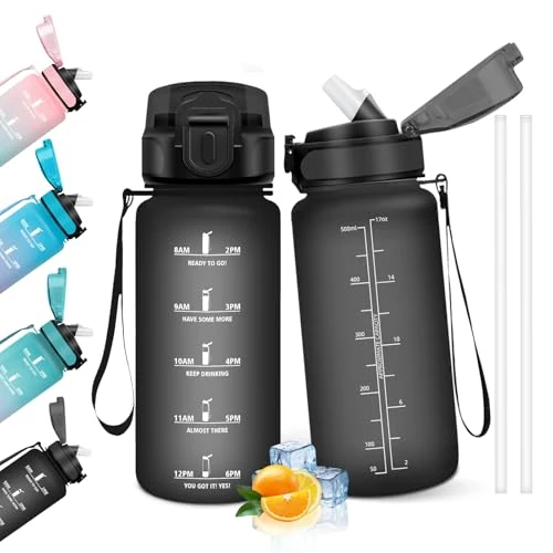 Limited-time offer: HoneyHolly Drinking Bottle 500 ml, Leak-Proof, Suitable for Carbonated Drinks, Water Bottle, BPA-Free, Sports Bottle with Straw, Water Bottle for Children, School, Office from 11.65 GBP to 11.65 GBP (save 0%)