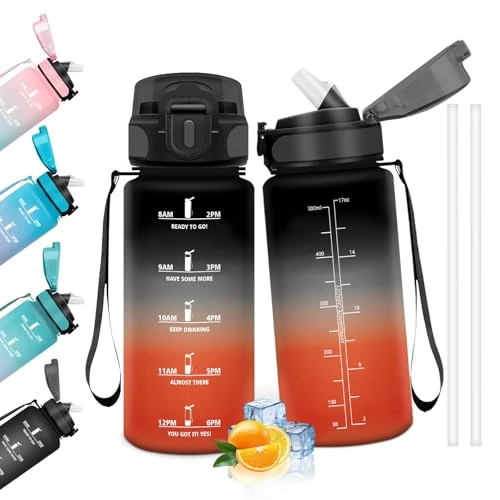 Offerta a tempo: HoneyHolly Borraccia 500Ml, Senza BPA & A Prova di Perdita, Borracce con Cannuccia, Reutilizables, Borraccia Scuola Elementare, Water Bottle per Scuola, Palestra, Ufficio, Running - 0.00% da 14.99 € a 14.99 €