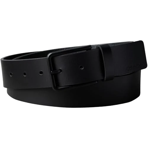 Offerta a tempo: Calvin Klein Uomo Cintura Warmth Buckle Smoth 3,5 cm Fibbia Quadrata, Nero (Black/Matte Black), 125 cm - 48% da 49.90 € a 26.17 €