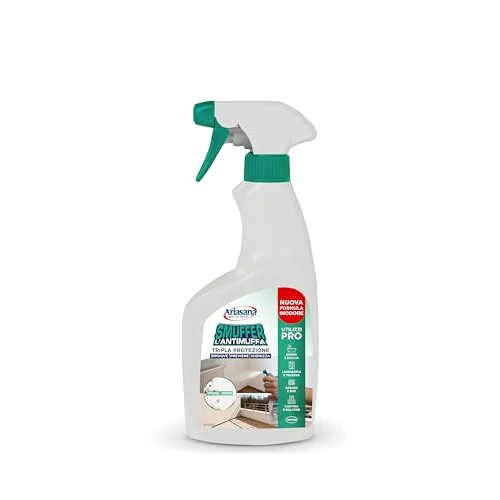 Ariasana Smuffer Professional, L'antimuffa Igienizzante, Rimuovi muffa spray contro funghi, alghe e muschi, Fungicida spray cantina e cucina, per interni ed esterni, 375ml