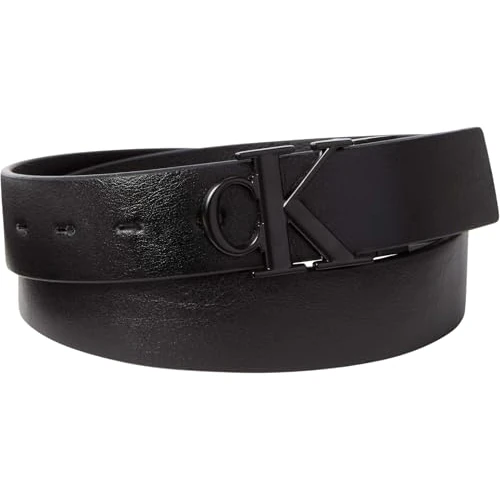Calvin Klein Men's CK BUCKLE TUMBLED 35MM ADJ/REV LV04D7049G Belts, BLACK (Black/Black/Matte Black), 135