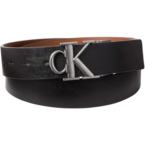 Offre limitée : Calvin Klein Buckle Tumbled 35Mm Adj/Rev Lv04D7049G Ceintures, Brown (Black/CK Cognac/Antique Silver), 90 cm Homme de 69.90 € à 69.90 € (0.00% de remise)