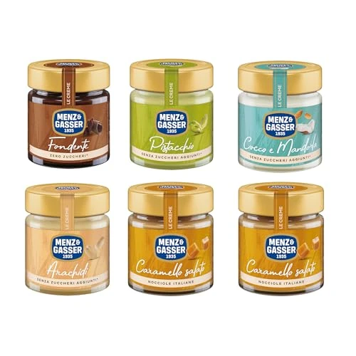 Offerta a tempo: Menz&Gasser, Kit Assortito Le Creme Spalmabili, 5 Gusti + 1, Confezione 6x200g, Perfette per Colazione e Dolci - 52% da 17.92 € a 8.66 €