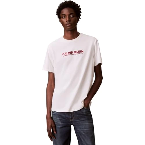 Offre limitée : Calvin Klein SS 30S Whsl SP GRAP Lv04Re820G T-Shirts Graphiques, White (White Greige), M Homme de 39.90 € à 39.90 € (0.00% de remise)