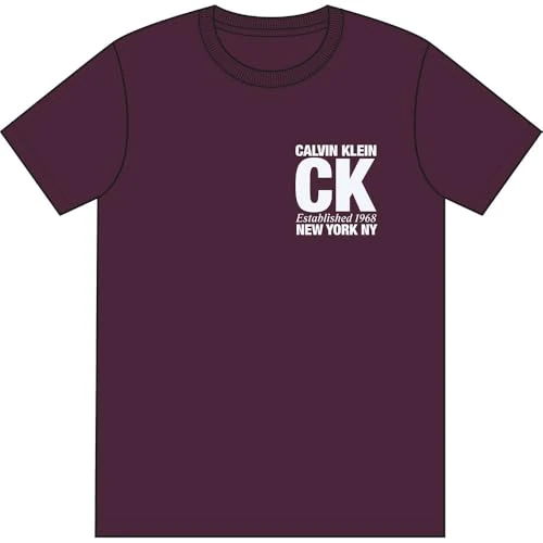 Offerta a tempo: Calvin Klein Uomo SS 30s WHSL SP CK Corner Graphic LV04RE819G, Viola, M, Viola (Berry Glaze), M - 21% da 19.41 € a 15.41 €