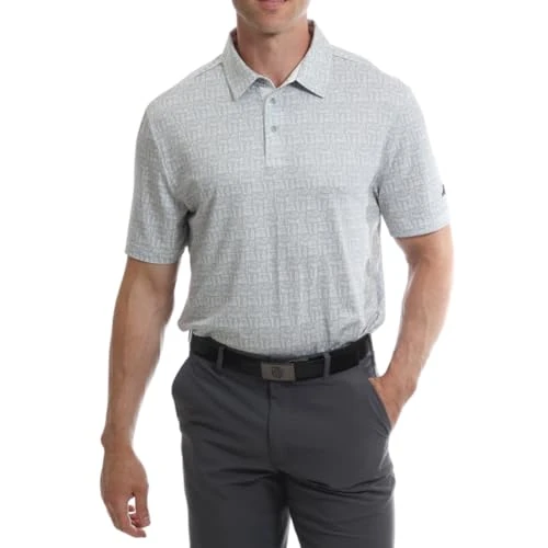 Offerta a tempo: Under Par Polo Stampata di qualità Professionale da Golf Shirt, 2385-Grigio, M Men's - 48% da 14.95 € a 7.83 €