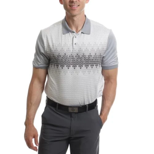 Offerta a tempo: Under Par Polo Stampata di qualità Professionale da Golf Shirt, 2392-Grigio, M Men's - 42% da 14.95 € a 8.70 €
