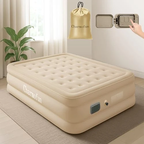 Charmofun Materac dmuchany, Nadmuchiwany Materac na Kemping Lub do Użytku Domowego (Twin)