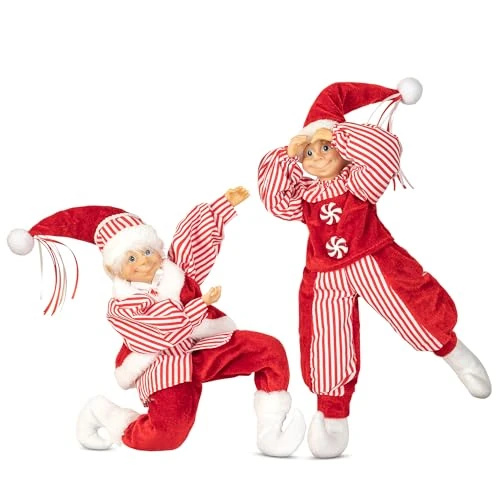 50cm Red & White Elf Christmas Tree Ornaments Christmas Tree Top Christmas Tree Decorations for Christmas Tree Decorations (Red White Elf)