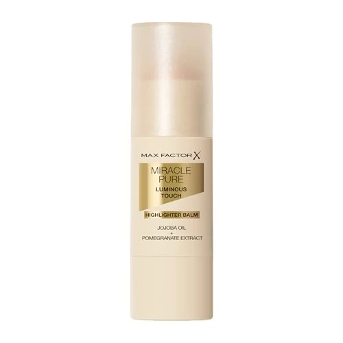 Offerta a tempo: Max Factor Miracle Pure Luminous Touch Highlighter Balm, 10 Soft Pearl, Illuminante in stick, Texture morbida, Finish luminoso, Con Olio di Jojoba ed Estratto di Melograno, Formula vegana, 6 g - 38% da 11.90 € a 7.35 €