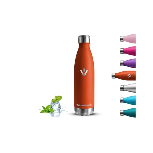 Gourde Isotherme, Gourde 500ml, Anti Fuite, Bouteille Inox, 24h Froid & 12h Chaud, sans Bpa, Double Vide, Facile à Transporter, Bouteille Isotherme pour l'École, Bureau, Voyage, Yoga