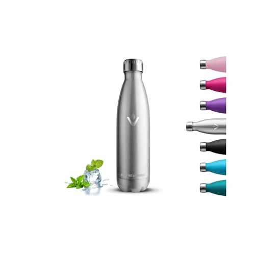 Beperkte aanbieding: Drinkfles, 500 ml, thermosfles, BPA-vrij, roestvrijstalen flessen, lekvrij, metalen fles, 18/8 roestvrij staal, thermosfles voor school, camping, kantoor, reizen, koffie van 16.26 EUR naar 16.26 EUR (besparing 0%)