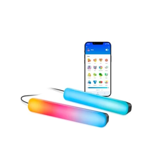Limitiertes Angebot: WiZ Gradient Light Bars - RGBIC zeigt mehrere Farben auf einmal an - Einfache Einrichtung, verbindet sich mit Wi-Fi-Steuerung mit App/Sprache, funktioniert mit Google Home, Alexa und HomeKit, 2er Pack von 59.99 EUR auf 41.69 EUR (Spare 31%)