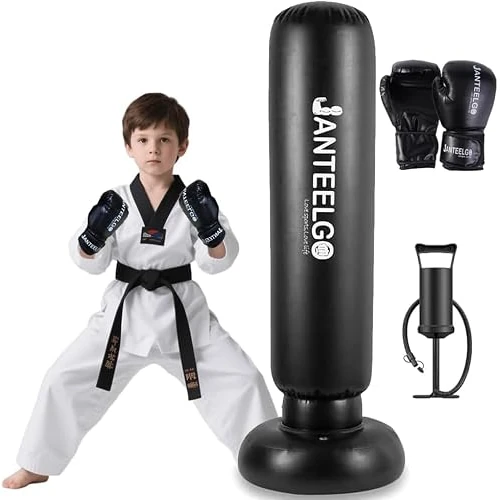 Offerta a tempo: Sacco da Boxe Bambino con Guantoni da Boxe: JanTeelGO 150cm Sacco da Box Allenamento Boxe - Pungiball Bambin Alleviare L'energia e Costruire Competenze per Ragazzi Ragazze età 3-12 - 35% da 49.95 € a 32.25 €