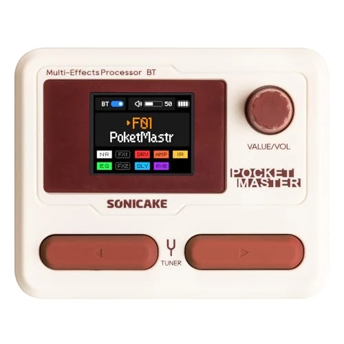Oferta limitada: SONICAKE Pedal de guitarra multiefectos 9 Módulos de efectos 100 Presets 20 Amp/Cab Procesador de efectos para guitarra OTG USB Interfaz de audio BT con APP Pocket Master (Blanco) de 59.00 € a 59.00 € (ahorro 0.00%)