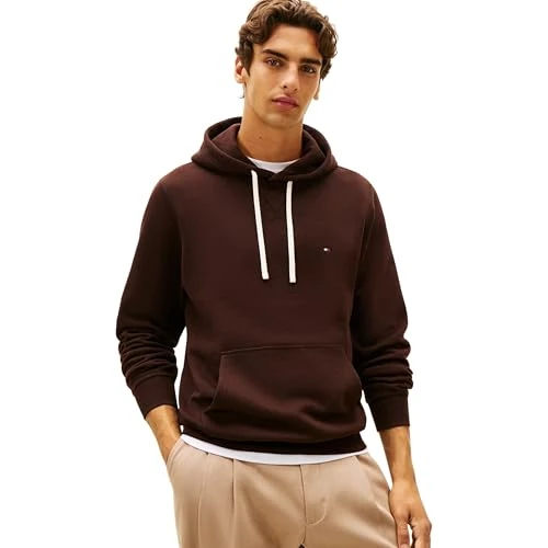 Beperkte aanbieding: Tommy Hilfiger Heren ESS SEIZOENLIJKE FLEECE HOODY MW0MW39997 Pullover Hoodie, BRUIN, XL, Bruin (Chocolade), XL van 77.91 EUR naar 77.91 EUR (besparing 0%)
