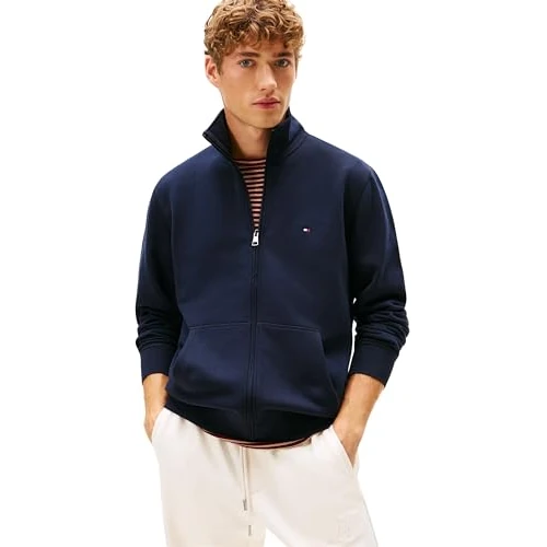 Limited-time offer: Tommy Hilfiger Men ESSENTIAL FLEECE STAND COLLAR MW0MW41759 Zip Through Sweatshirt, BLUE, M from 110.00 GBP to 110.00 GBP (save 0%)