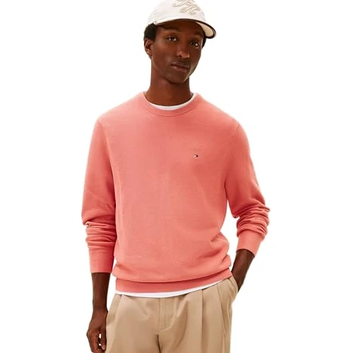 Tijdelijke aanbieding: Tommy Hilfiger Heren Essential Structure Crew Neck MW0MW36347 Pullover Sweater, Roze, XXL, Roze (Camellia Blush), XXL van 56.00 EUR naar 56.00 EUR (korting 0%)