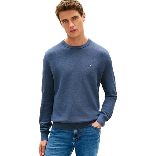Oferta limitada: Tommy Hilfiger Jersey Hombre Essential Structure Crew Neck Regular Fit, Morado (Aegean Sea), XXL de 99.90 € a 35.96 € (ahorro 64%)