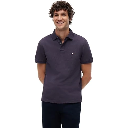 Limited-time offer: Tommy Hilfiger Men 1985 Regular Polo MW0MW17770 S/S Polo, Purple, XS from 37.00 £ to 37.00 £ (save 0.00%)