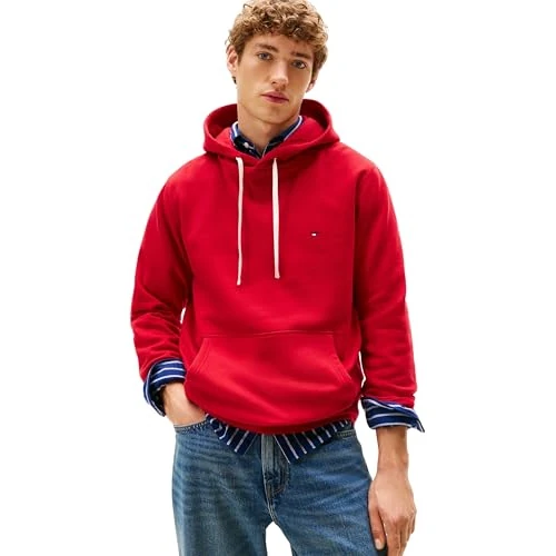 Offre limitée : Tommy Hilfiger Sweat à Capuche en Polaire ESS Seasonal MW0MW39997 pour Homme, Rouge, XL, Rouge (Rouge Moyen), XL de 60.13 € à 60.13 € (0.00% de remise)
