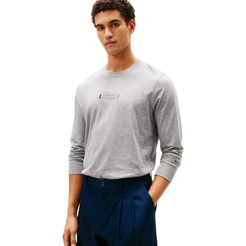 Offre limitée : Tommy Hilfiger Men Brand Love LS Tee MW0MW41454 L/S T-Shirt, Gris, L, Gris (Gris Moyen chiné), L de 22.93 € à 18.25 € (20% de remise)